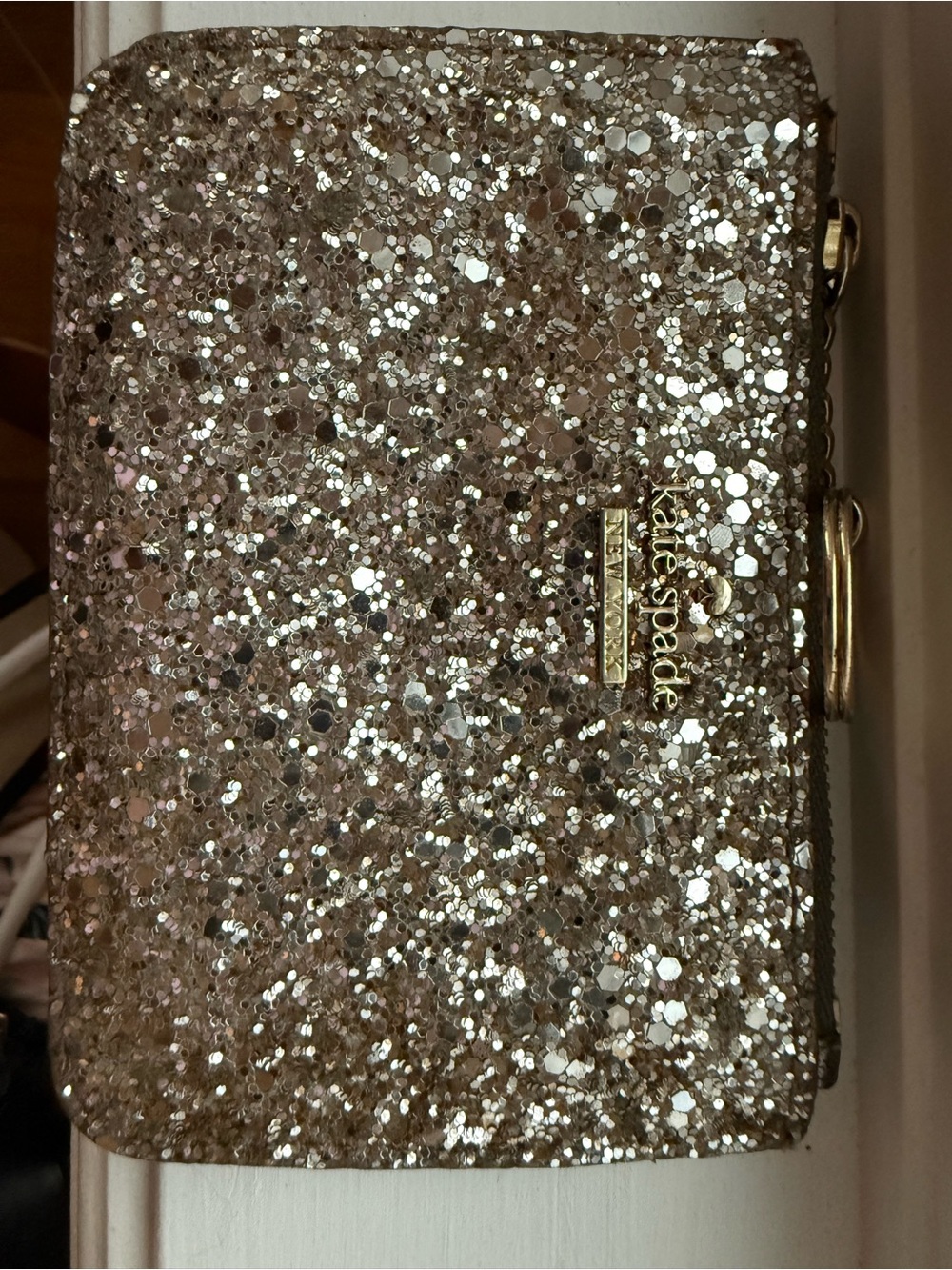 kate spade Sparkling Gold Glitter Wristlet
